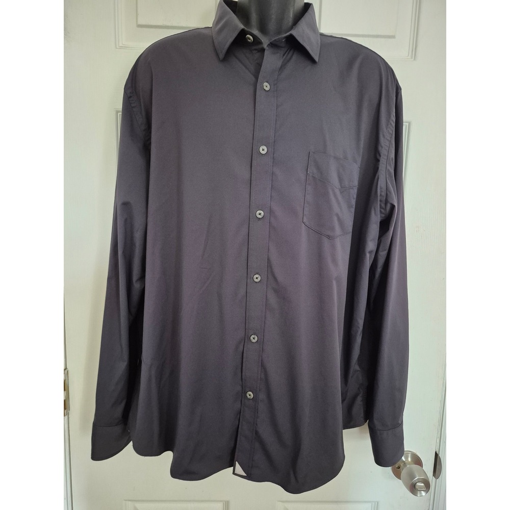UNTUCKit Gironde Black Button Down Shirt Mens XXL Regular Fit 40349 Stretch